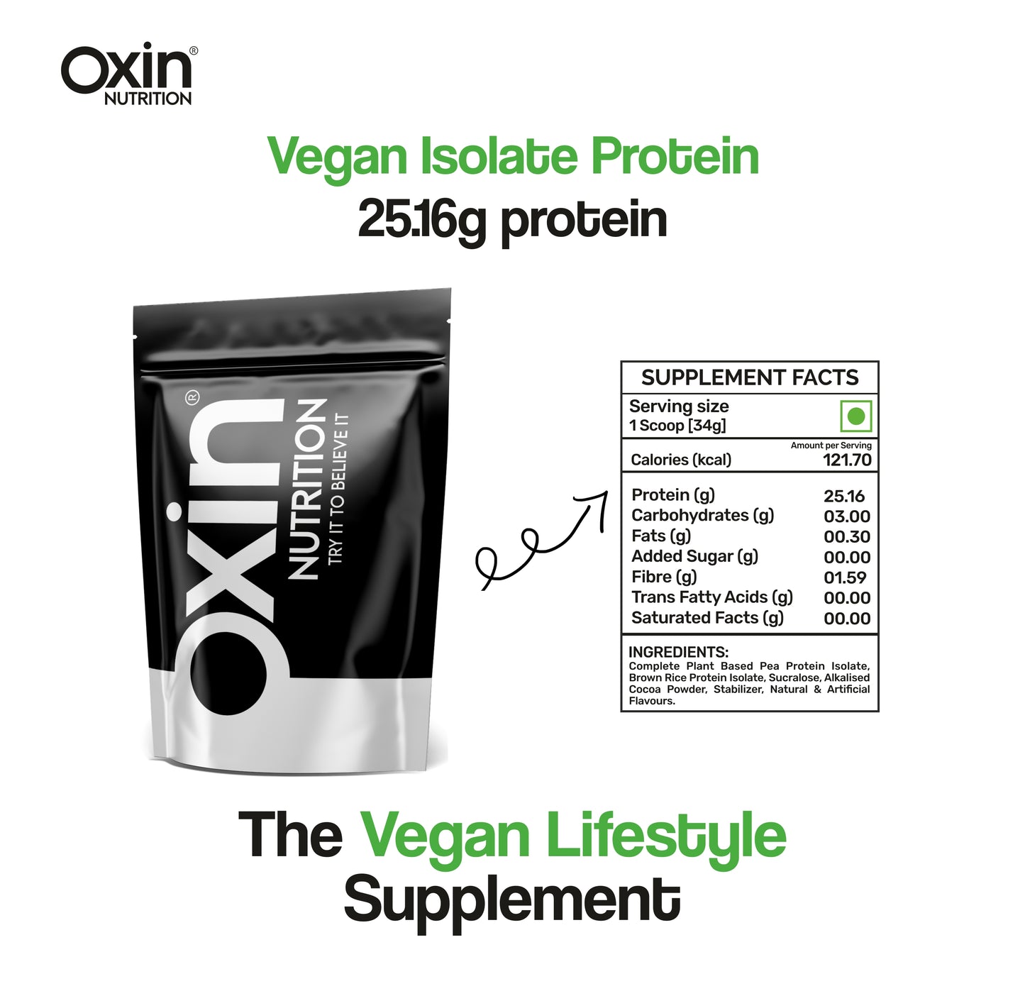 Oxin Nutrition Vegan Isolate Protein - Best Tasting Vegan Protein - Indonesian Cocoa