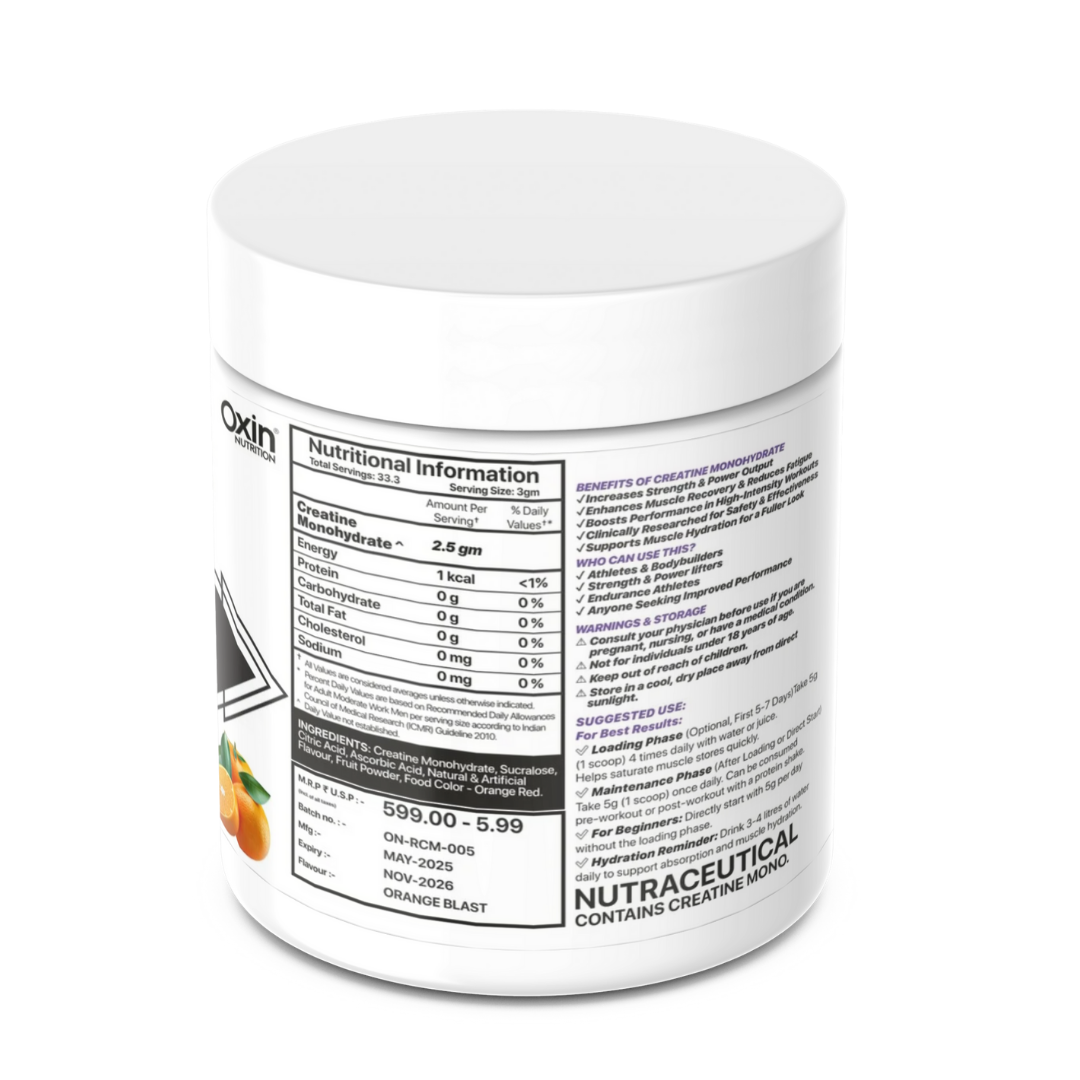 Oxin Nutrition Creatine Monohydrate Micronised – 100g