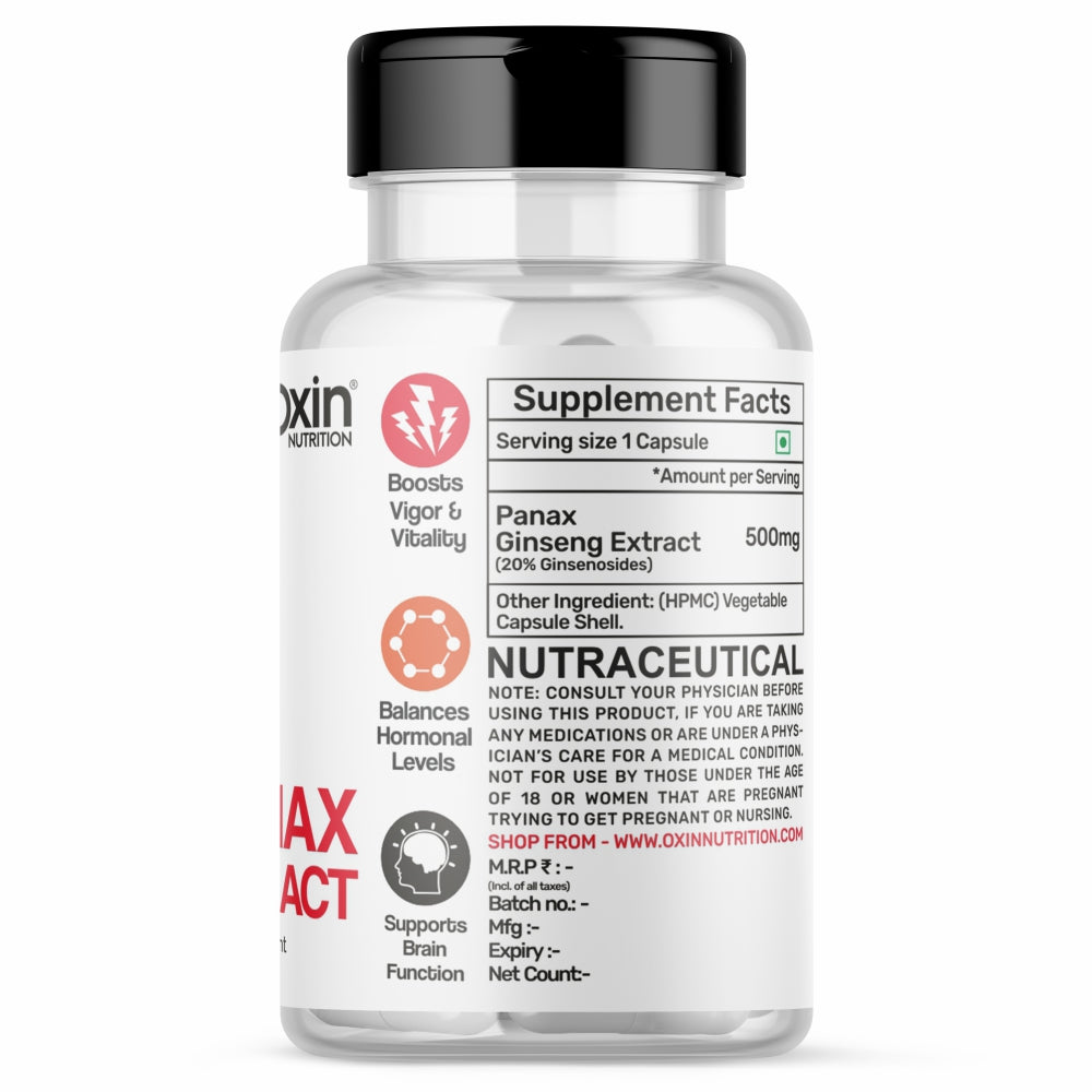 Oxin® Nutrition Panax Ginseng Extract Capsules