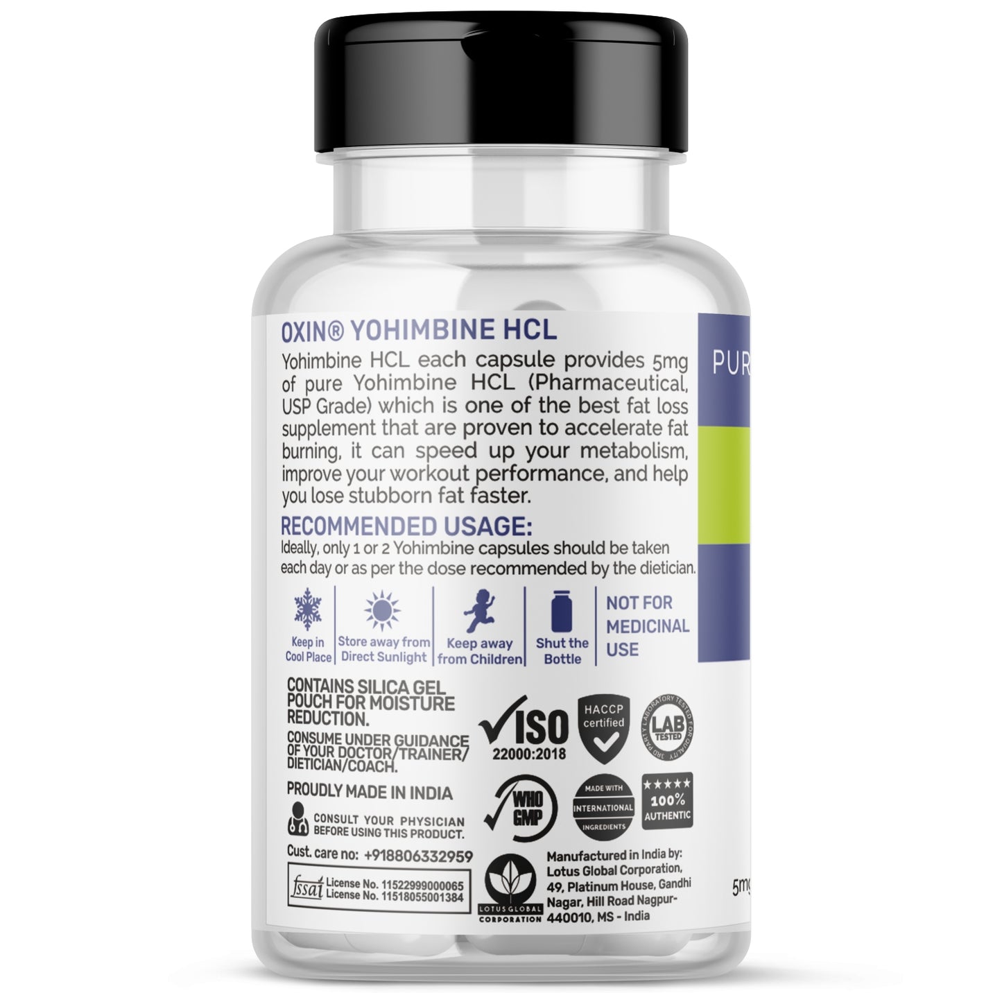 Oxin Nutrition® Yohimbine HCL 5mg Potent Fat Burner