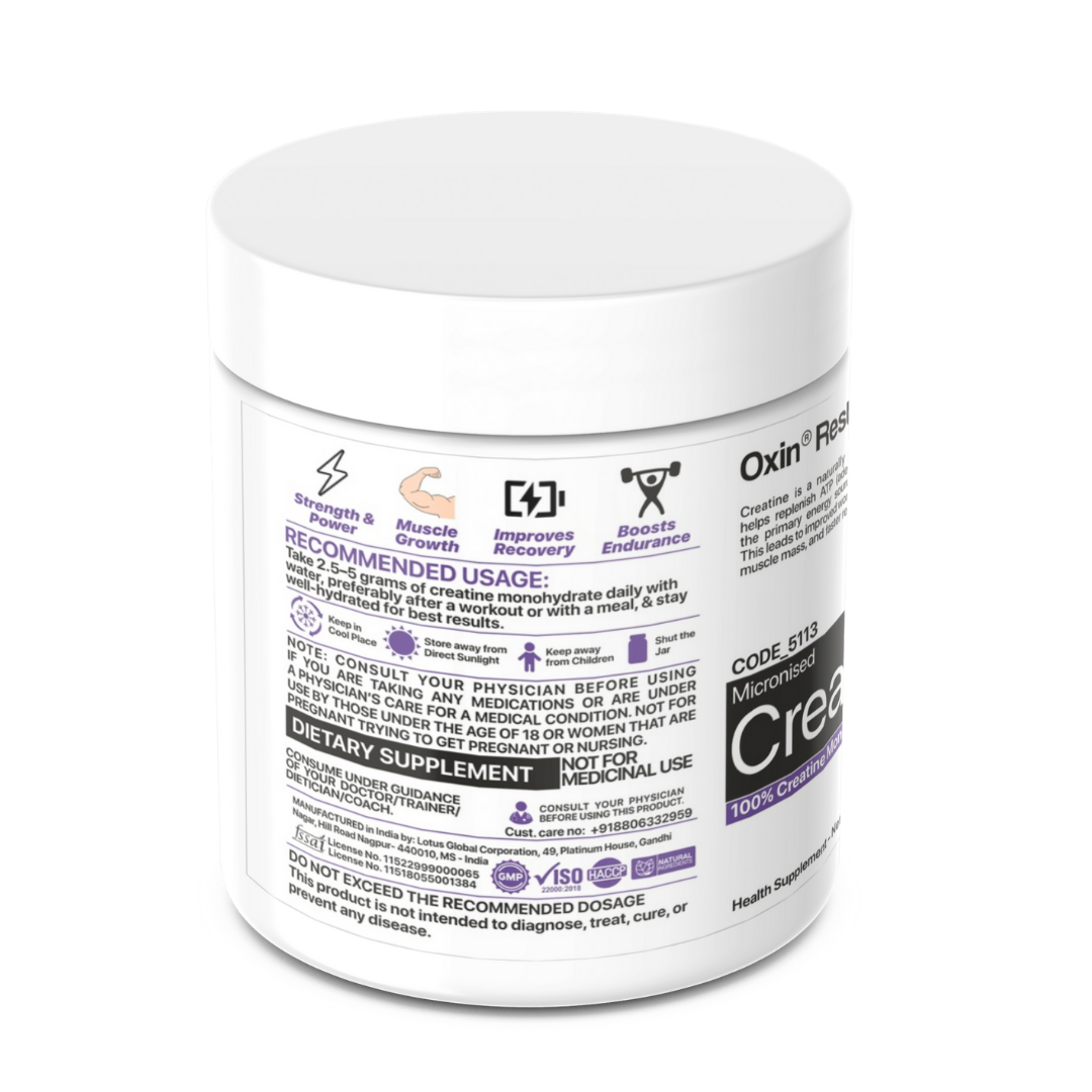 Oxin Nutrition Creatine Monohydrate Micronised – 100g