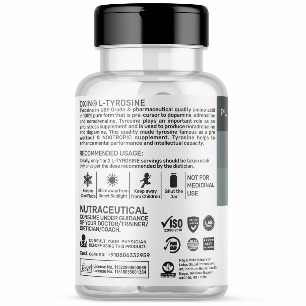 Oxin® Nutrition L Tyrosine 500mg Capsule