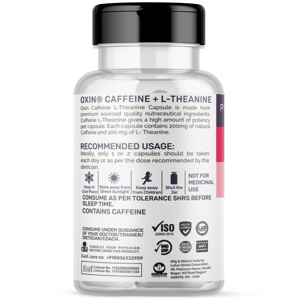 Oxin® Nutrition Caffeine L Theanine Capsules