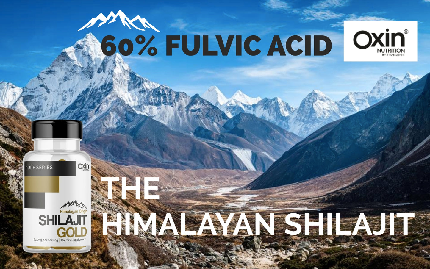 Oxin Nutrition® Shilajit GOLD 60% Fulvic Acid Highest Content HQ High Quality