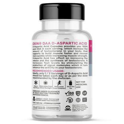 Oxin® Nutrition D-Aspartic Acid 2000mg Capsules