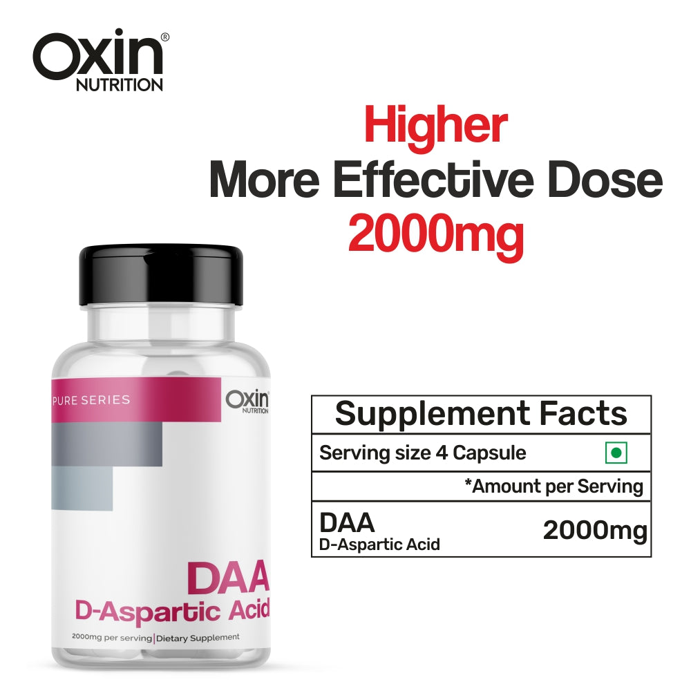 Oxin® Nutrition D-Aspartic Acid 2000mg Capsules