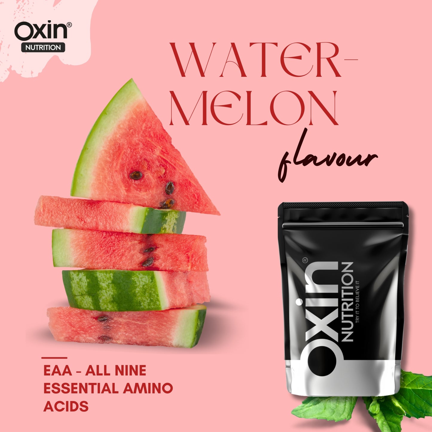 Oxin Nutrition® EAA Essential Amino Acids 400g Watermelon Intra-Workout/Post-Workout Advanced Formula (EAA+BCAA)