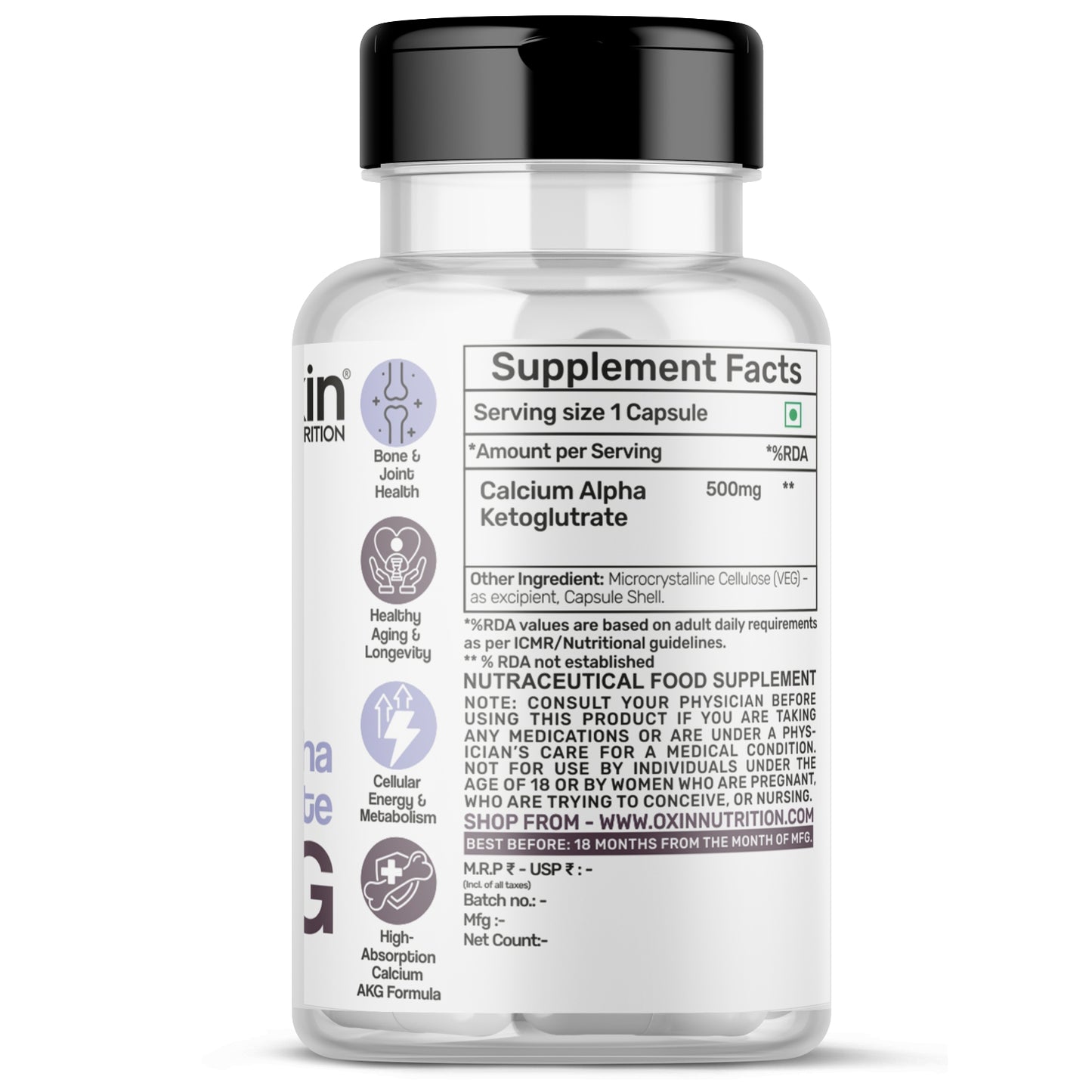 Oxin Nutrition CaAKG Calcium Alpha-Ketoglutarate – Bone Shield Pro