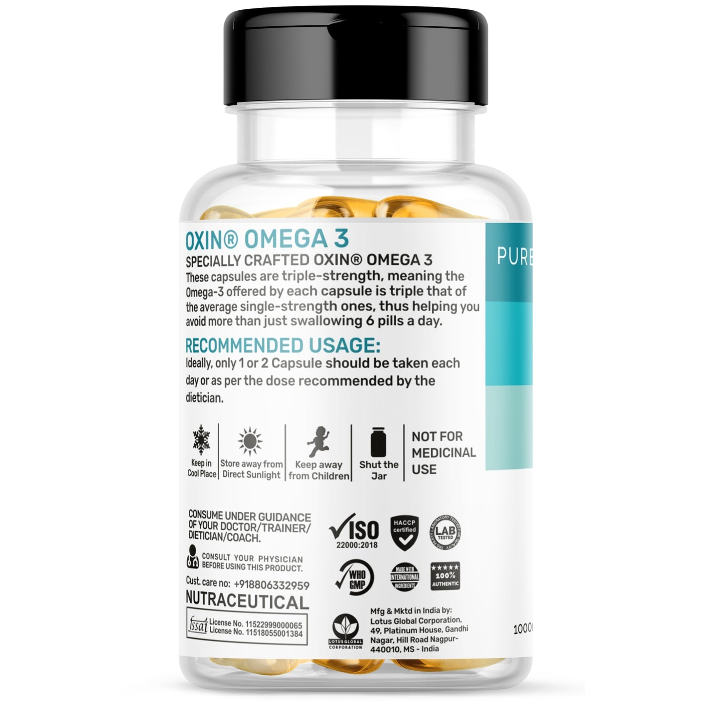 Oxin® Nutrition Triple Strength Omega 3 Fish Oil Capsules
