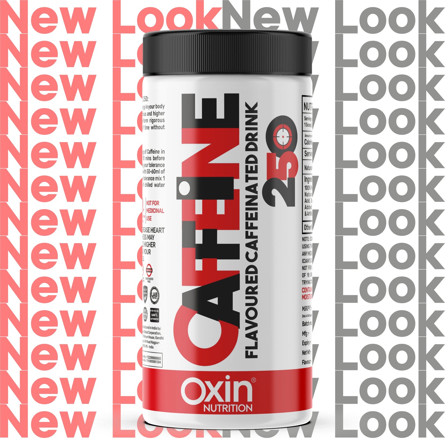 Oxin Nutrition Caffeine Powder โ 250mg per Serving (80g | 40 Servings)