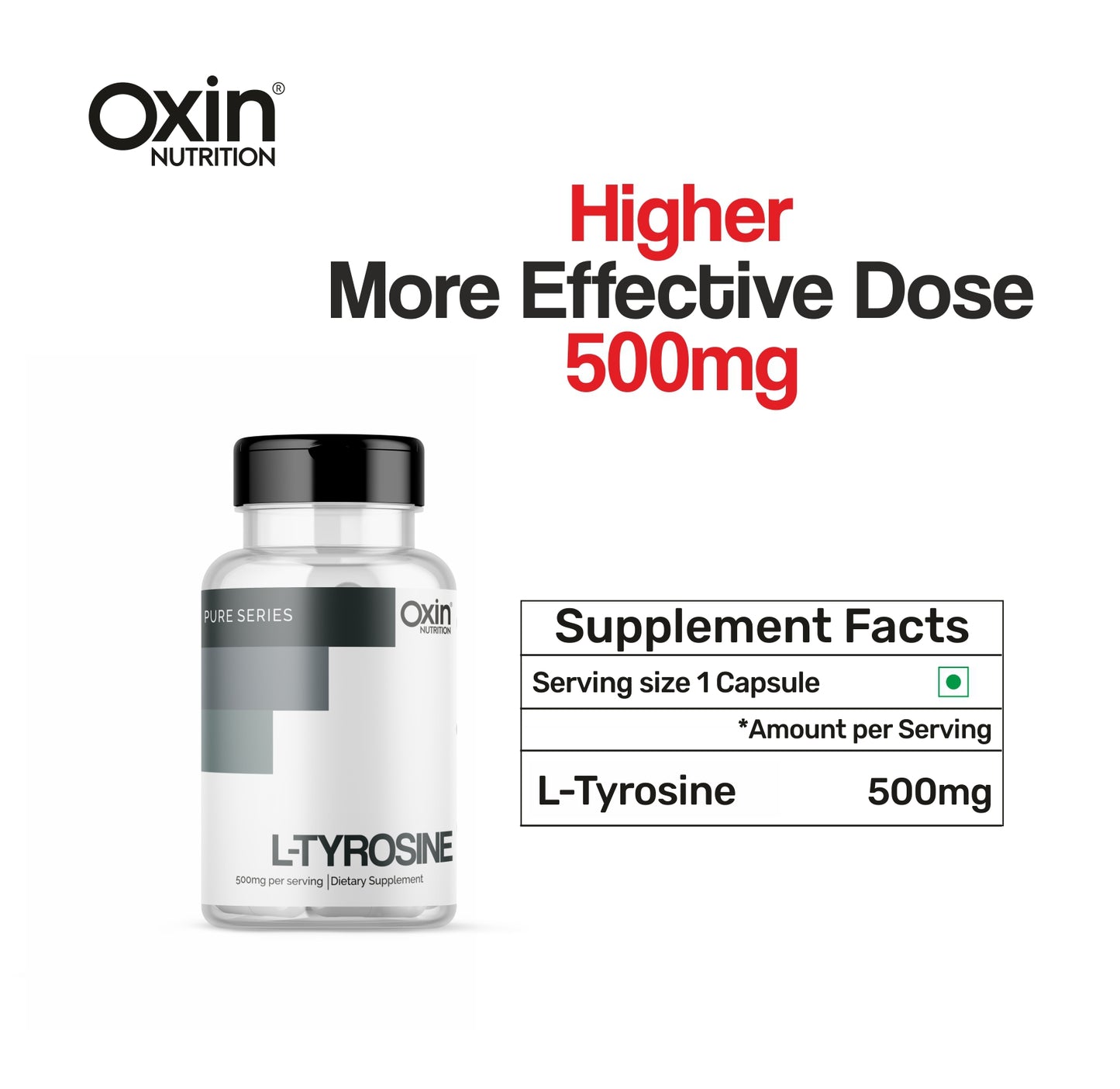 Oxin® Nutrition L Tyrosine 500mg Capsule