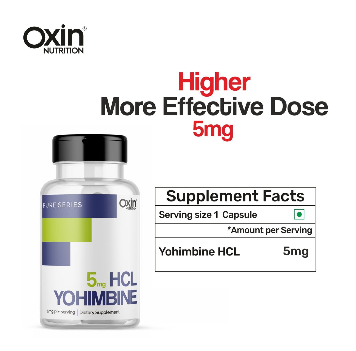 Oxin® Nutrition Yohimbine HCL 5mg Capsules