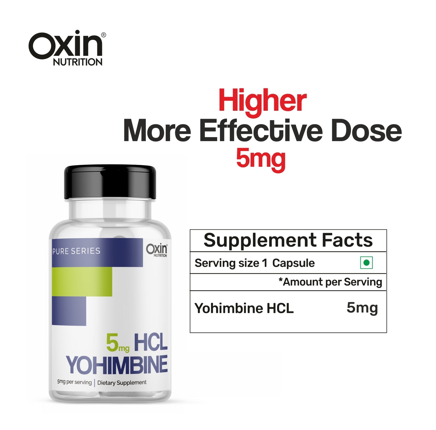 Oxin Nutrition® Yohimbine HCL 5mg Potent Fat Burner