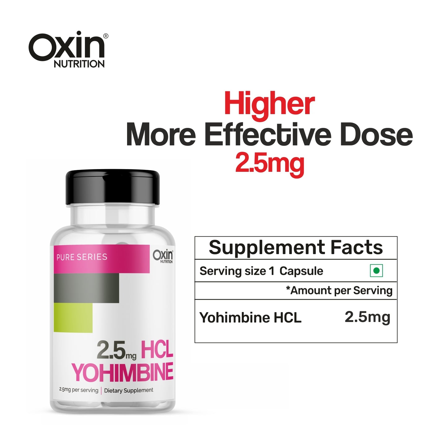 Oxin® Nutrition Yohimbine HCL 2.5mg Capsules