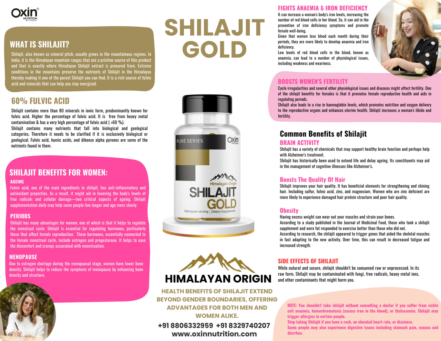 Oxin Nutrition® Shilajit GOLD 60% Fulvic Acid Highest Content HQ High Quality