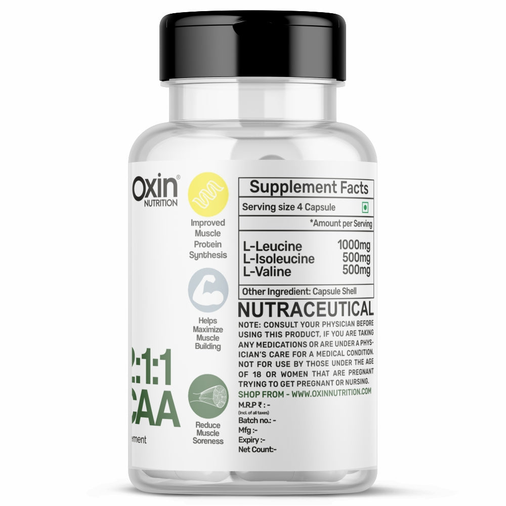 Oxin® Nutrition BCAA 2:1:1 2000mg Capsules