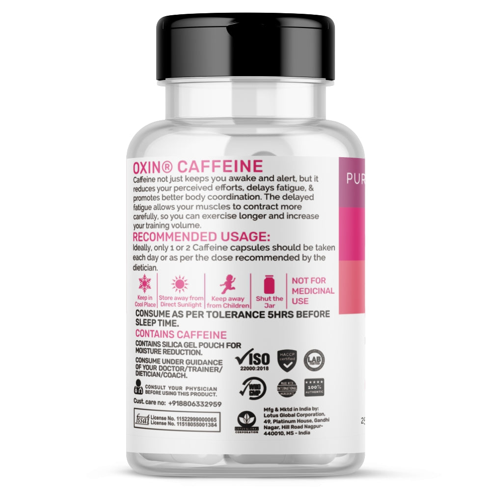 Oxin® Nutrition Caffeine 250mg Capsules