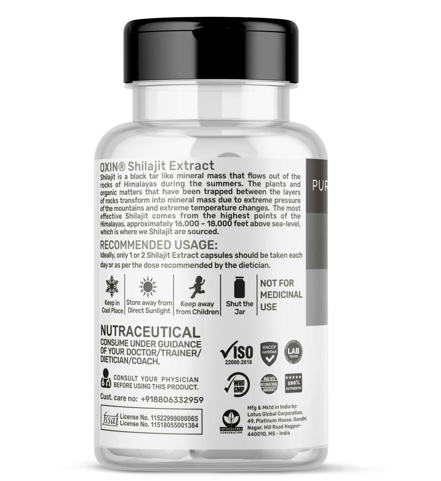 Oxin® Nutrition Shilajit Capsules for Strength Vitality and Longevity