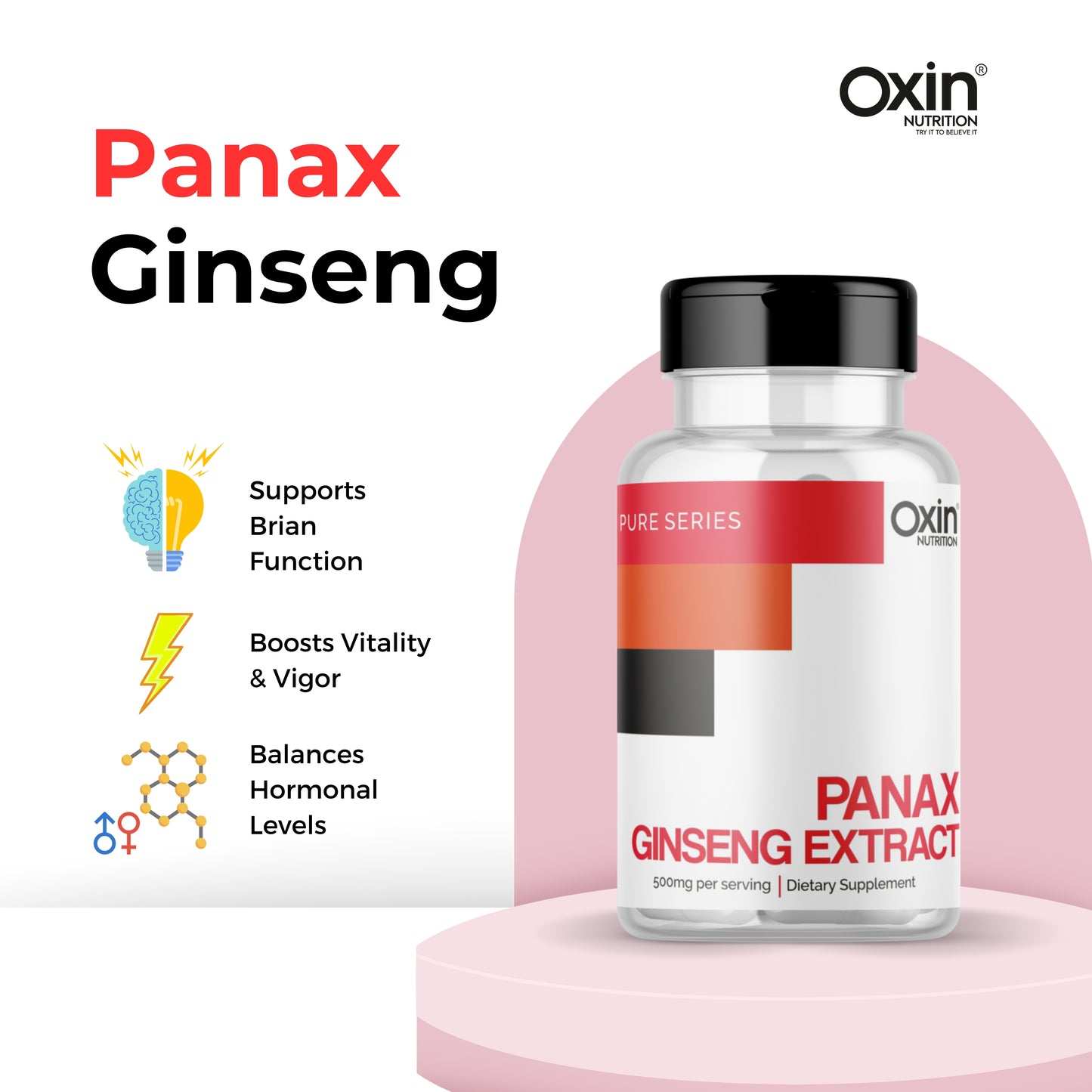 Oxin® Nutrition Panax Ginseng Extract  Capsules