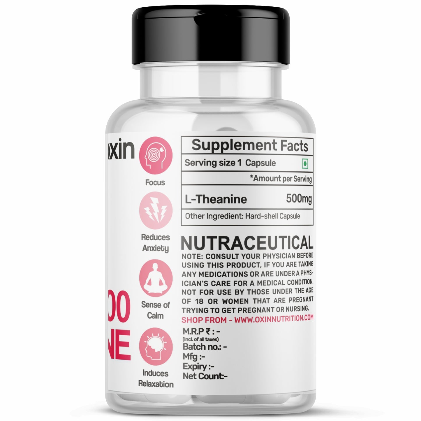 Oxin Nutrition L-Theanine 500mg