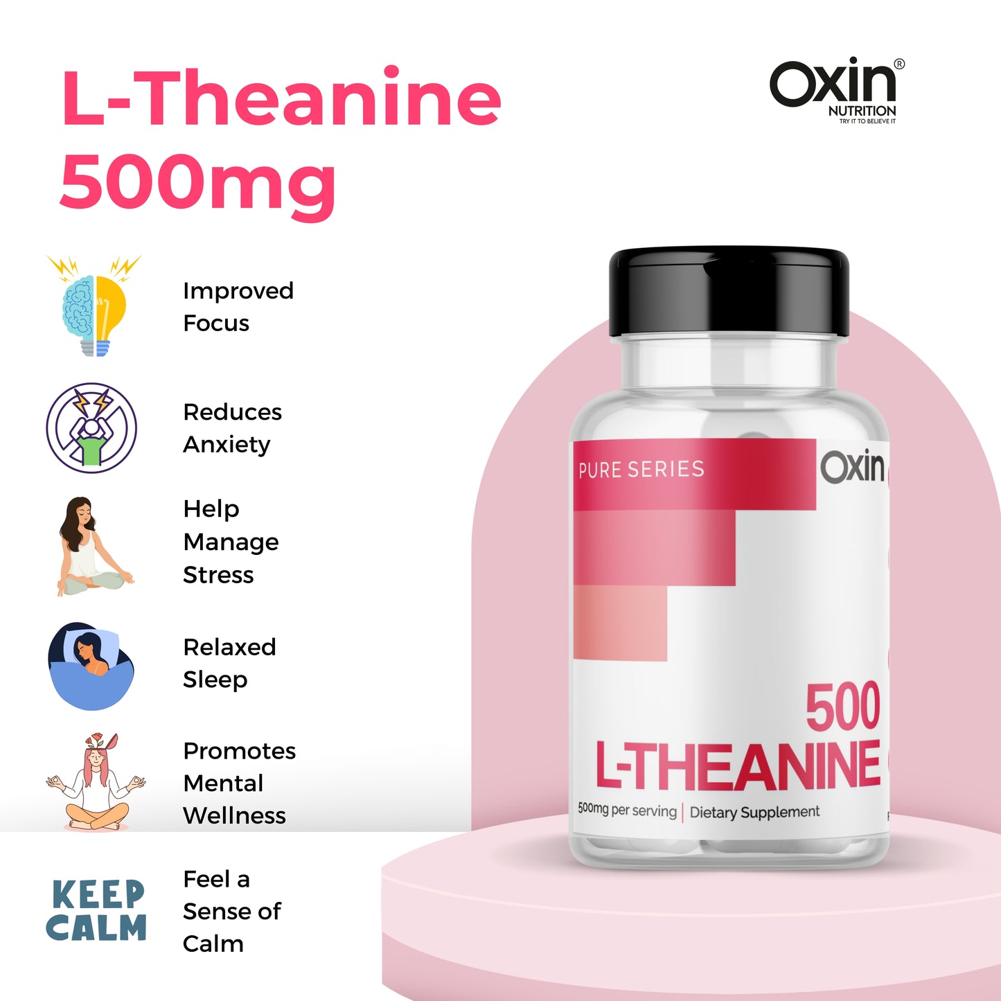 Oxin Nutrition L-Theanine 500mg