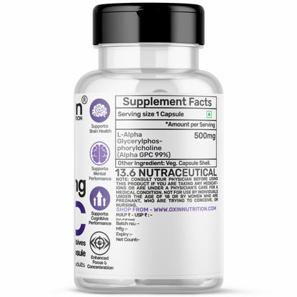 Alpha GPC 500mg Single Ingredient