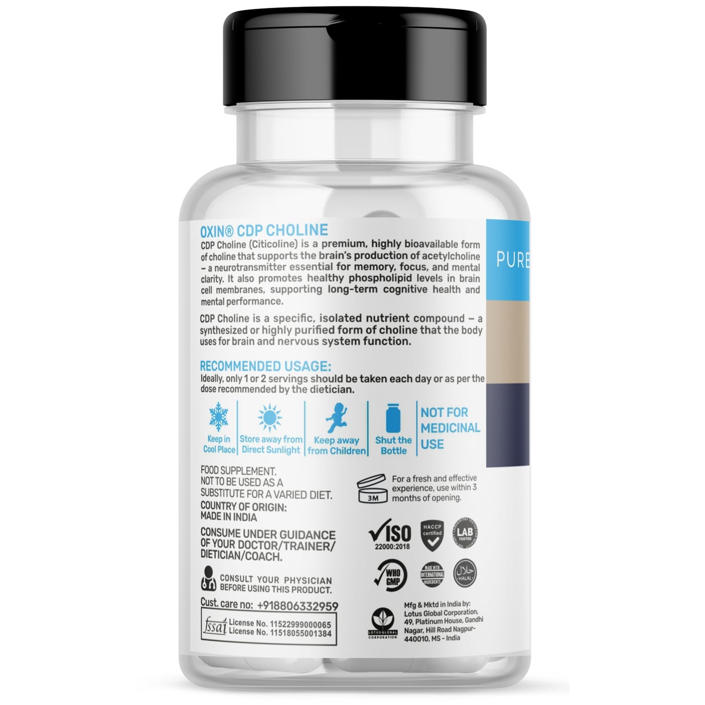 Oxin Nutrition CDP Choline 300mg – Advanced Brain Support & Focus Booster | Boost Acetylcholine & Cognitive Performance