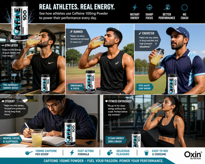 Caffeine 100 mg flavoured drink powder for energy and focus support