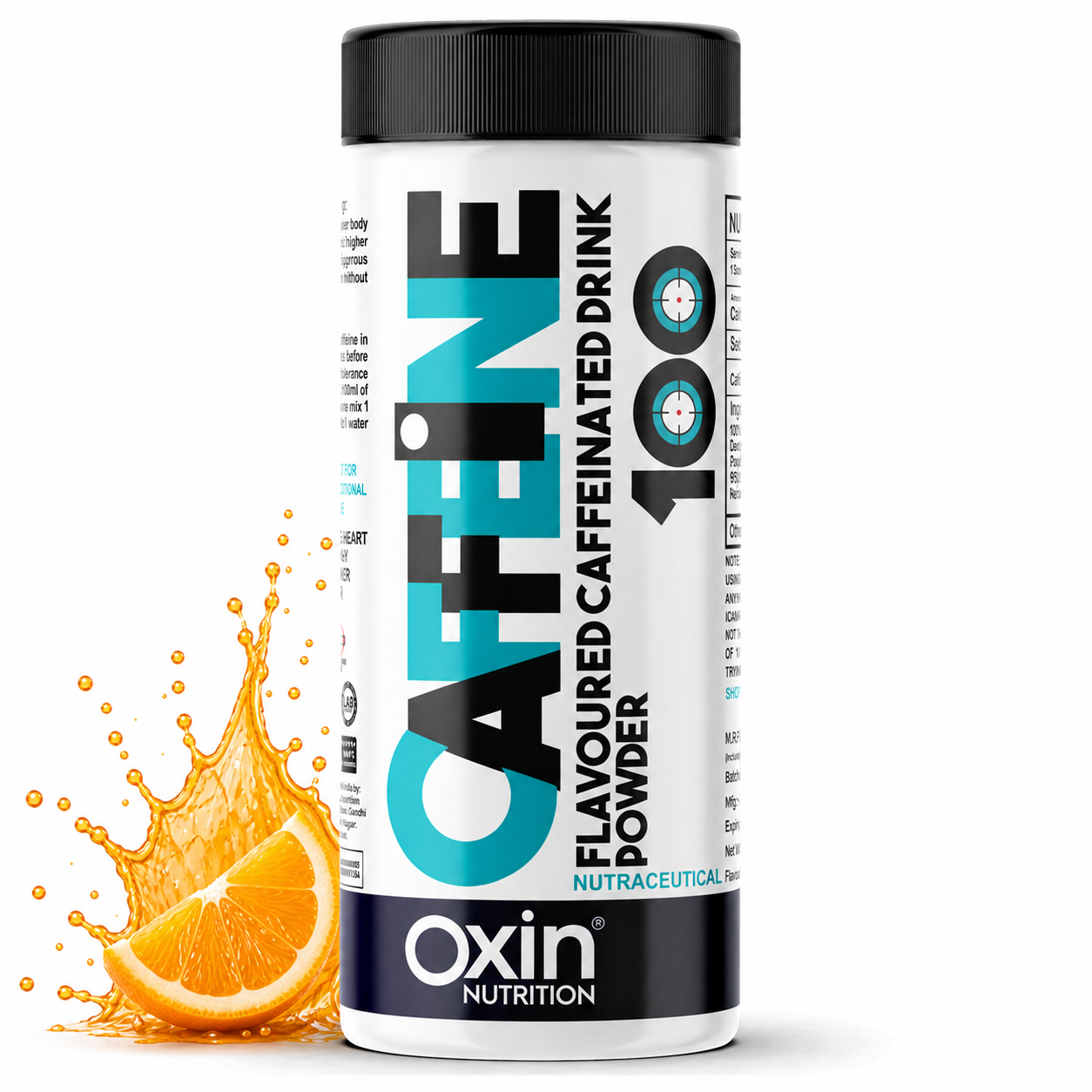 Caffeine 100 mg flavoured drink powder for energy and focus support
