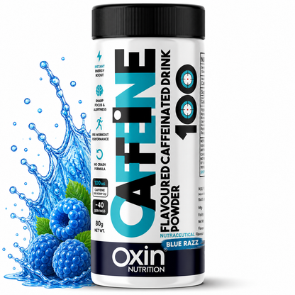 Caffeine 100 mg flavoured drink powder for energy and focus support