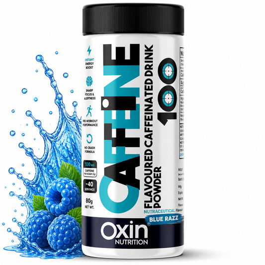 Caffeine 100 mg flavoured drink powder for energy and focus support