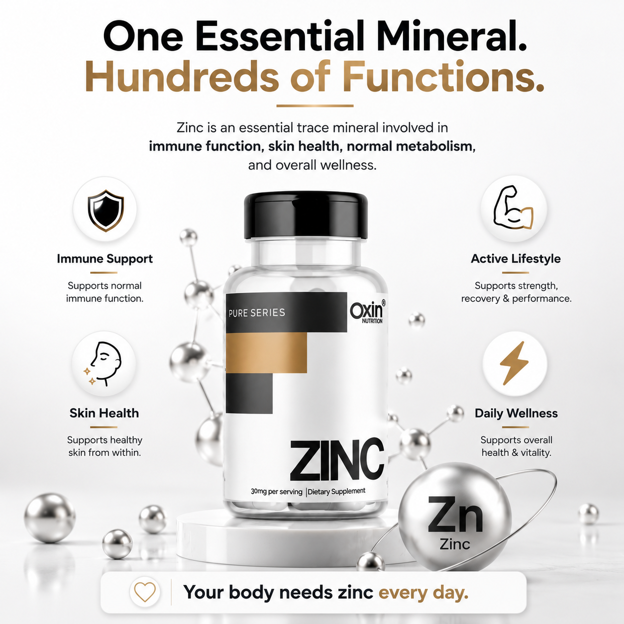 Oxin® Nutrition Zinc Capsules 30mg