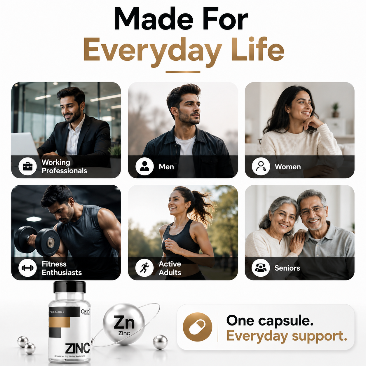 Oxin® Nutrition Zinc Capsules 30mg