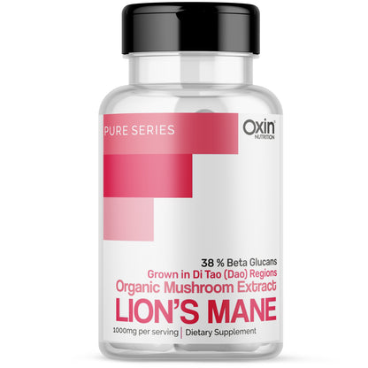 Oxin Nutrition® Lion's Mane 1000mg Organic Mushroom Extract Grown in Di Tao (Dao) Regions