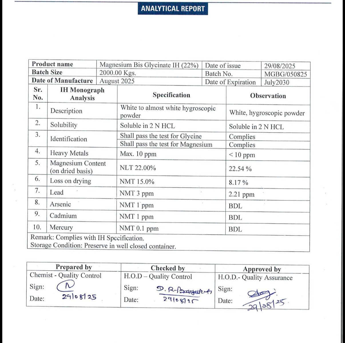Oxin Nutrition® Magnesium Glycinate High Absorption Supplement