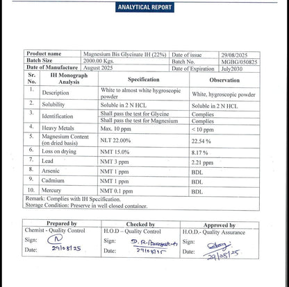 Oxin Nutrition® Magnesium Glycinate High Absorption Supplement