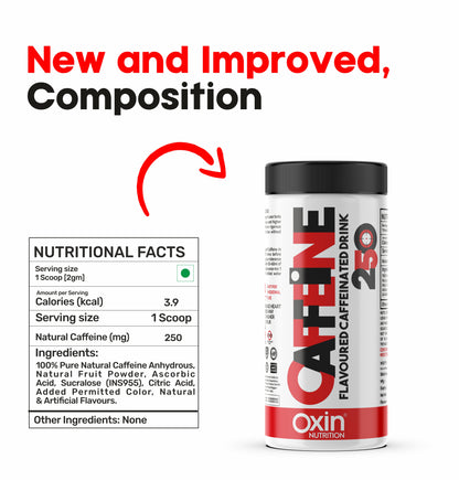 Oxin Nutrition Caffeine Powder – 250mg per Serving (80g | 40 Servings)