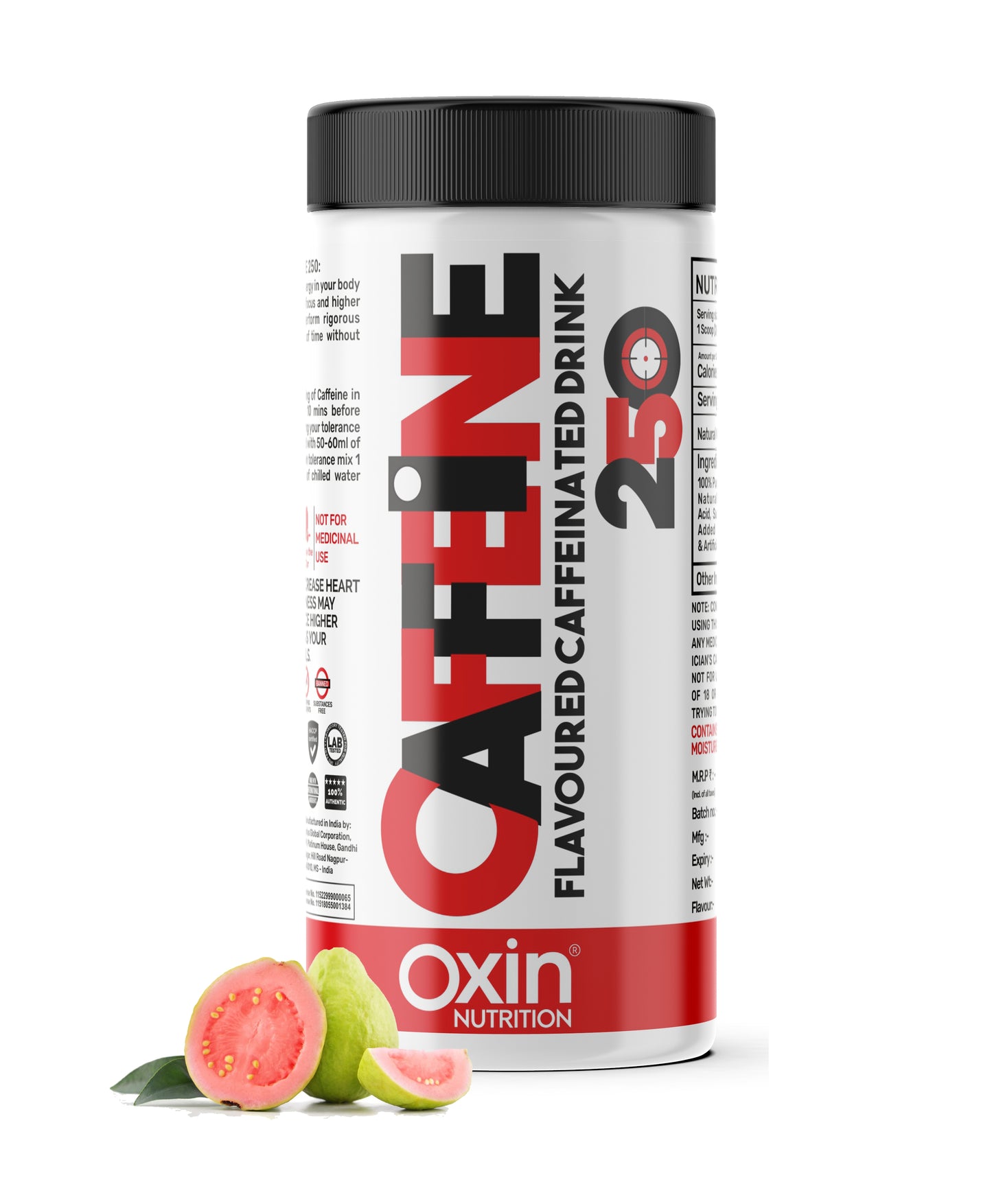 Oxin Nutrition Caffeine Powder – 250mg per Serving (80g | 40 Servings)
