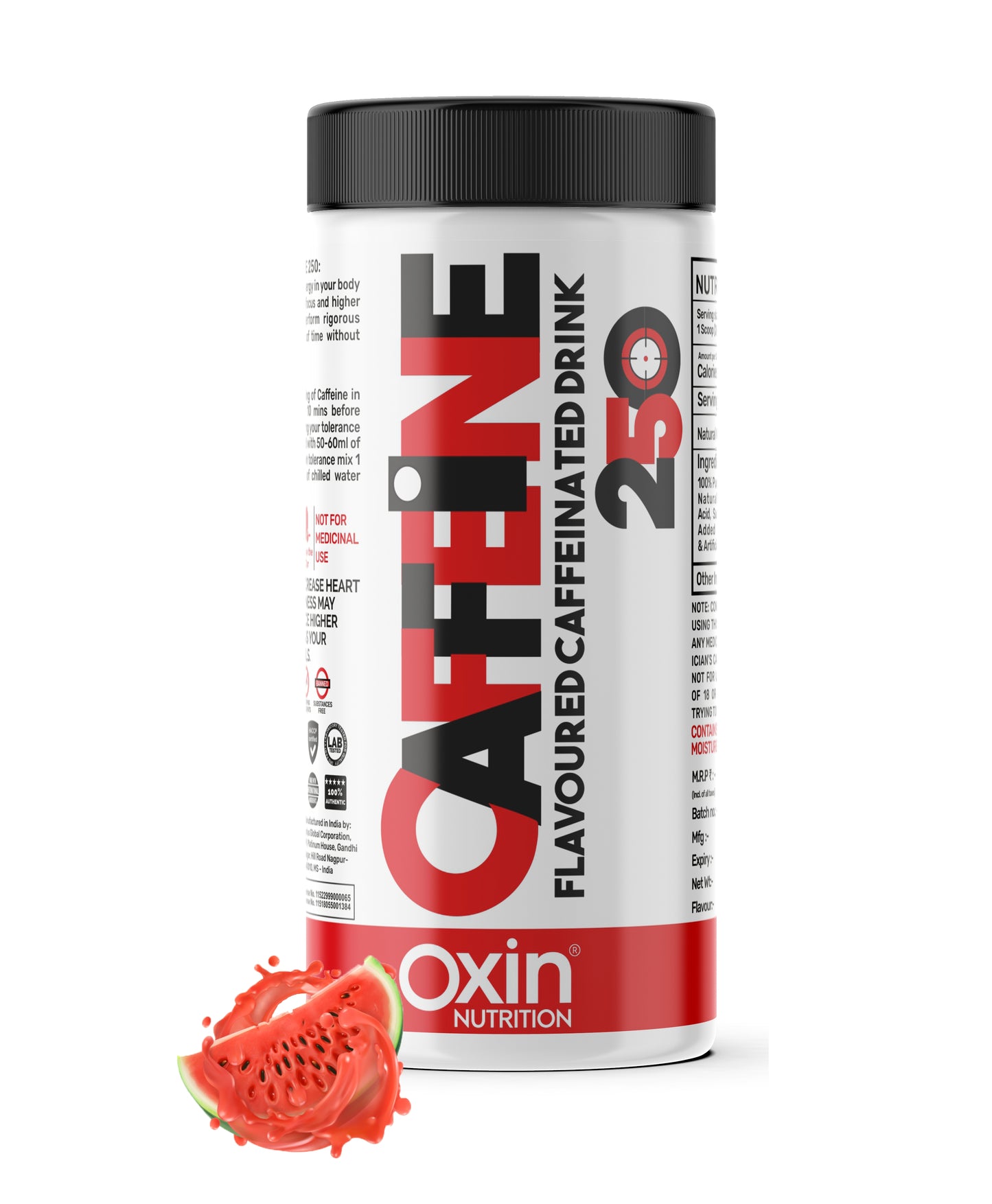 Oxin Nutrition Caffeine Powder – 250mg per Serving (80g | 40 Servings)