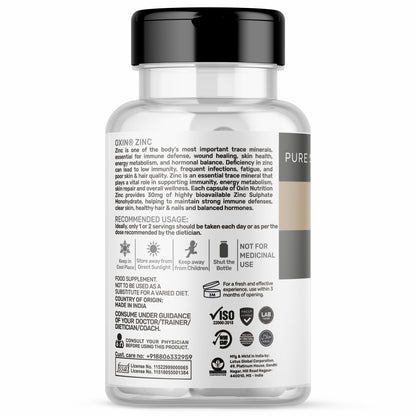 Oxin® Nutrition Zinc Capsules 30mg