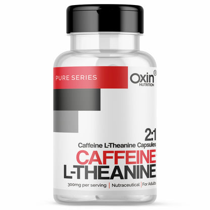 Caffeine L-Theanine Capsules | Clean Energy + Sharp Focus + Calm Mind | 200mg L-Theanine + 100mg Caffeine