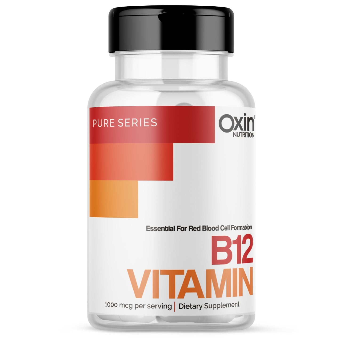 Oxin Nutrition Vitamin B12 Capsules 1000 mcg (Cyanocobalamin) – Energy, Nerve & Brain Support