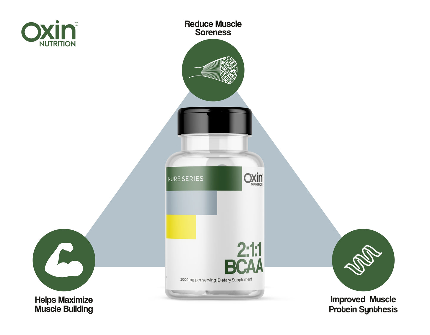 Oxin® Nutrition BCAA 2:1:1 2000mg Capsules