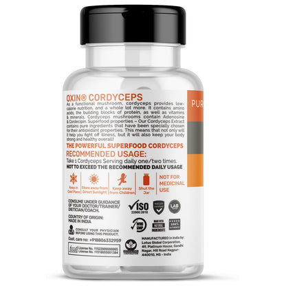 Oxin Nutrition® Cordyceps Mushroom 500mg