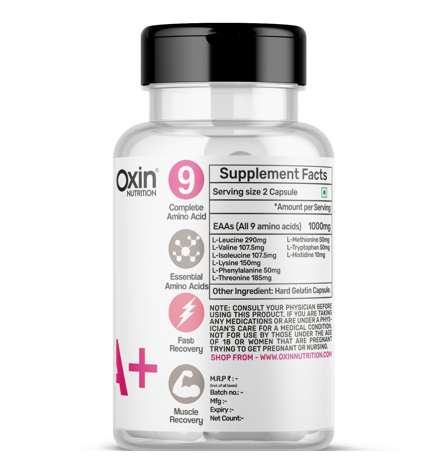 Oxin Nutrition EAA (Essential Amino Acids) Capsules