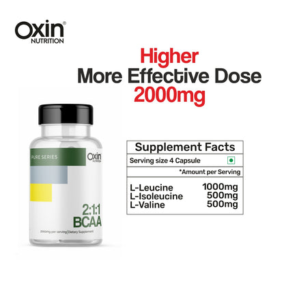 Oxin® Nutrition BCAA 2:1:1 2000mg Capsules