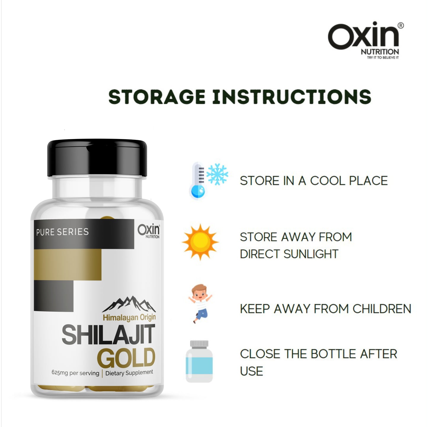 Oxin Nutrition® Shilajit GOLD 60% Fulvic Acid Highest Content HQ High Quality