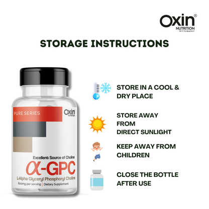 Oxin Nutrition Alpha GPC (α-GPC) 600mg - Premium Choline Source