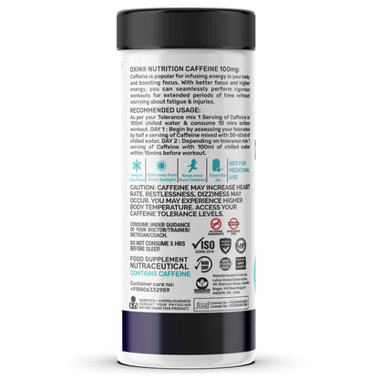 Caffeine 100 mg flavoured drink powder for energy and focus support