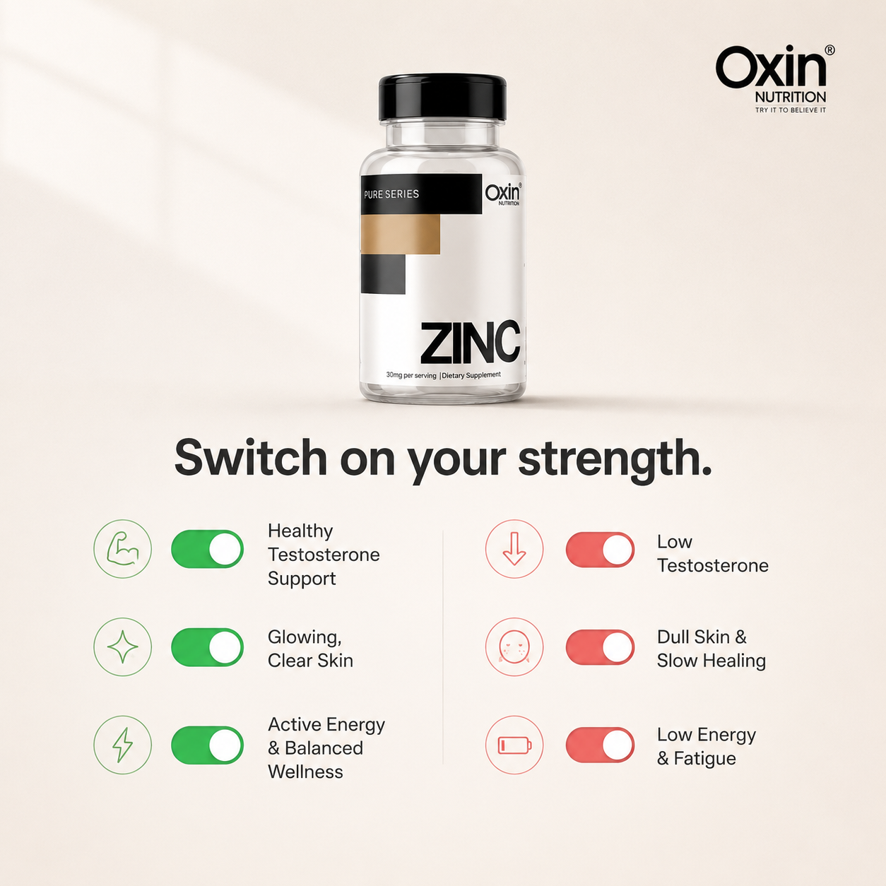 Oxin® Nutrition Zinc Capsules 30mg